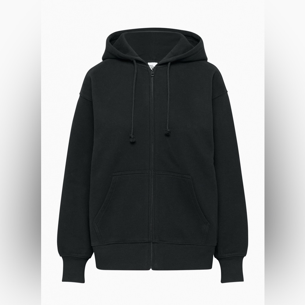 Cozy Sweatfleece Boyfriend Zip Hoodie, Size XS in Black